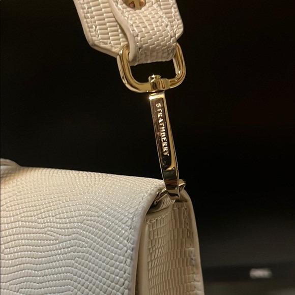 STRATHBERRY mini crescent embossed lizard vanilla purse - Picture 7 of 9